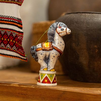 Елочная игрушка цирковая лошадка