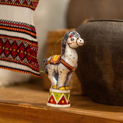 Елочная игрушка цирковая лошадка