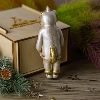 Елочная игрушка девочка в костюме единорога золотце