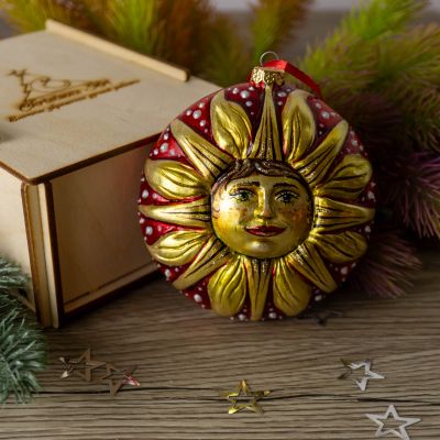 Елочная игрушка солнышко масленичное