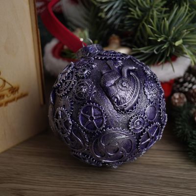 Елочная игрушка шар стимпанк сердце