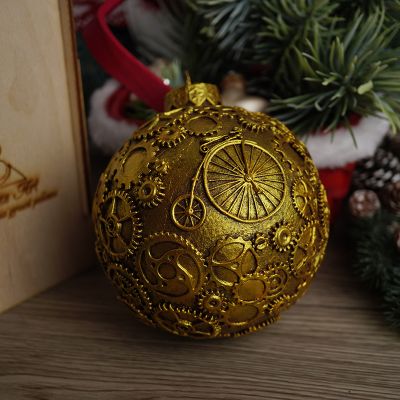 Елочная игрушка шар стимпанк велосипед