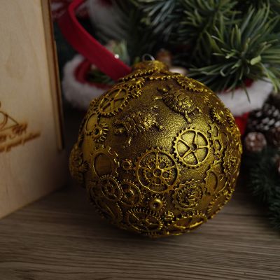 Елочная игрушка шар стимпанк черепашка