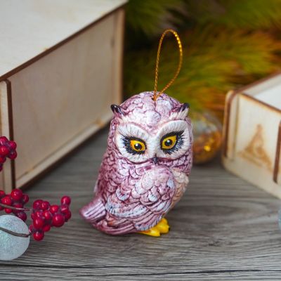 Елочная игрушка совушка с ушками