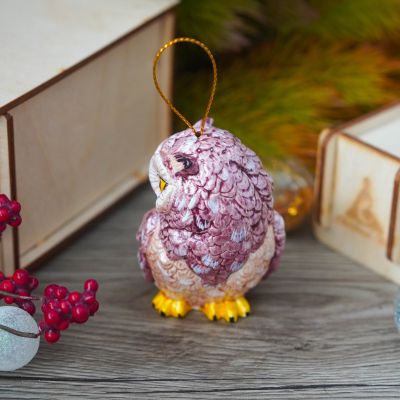 Елочная игрушка совушка с ушками