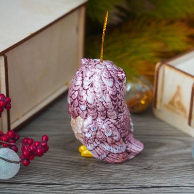 Елочная игрушка совушка с ушками