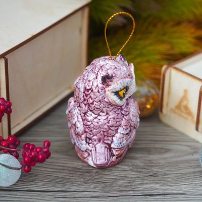 Елочная игрушка совушка с ушками